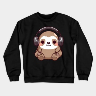 Sloth headphones Crewneck Sweatshirt